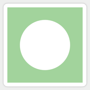 White polkadots on green Sticker